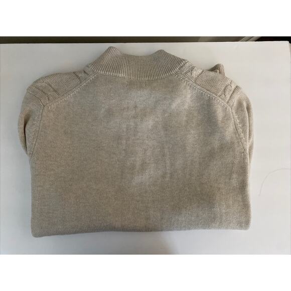 New Van Heusen Men 1/4 zip Knit Pullover Sweater Stone Heather Plus 2XL FLAW - Picture 4 of 8